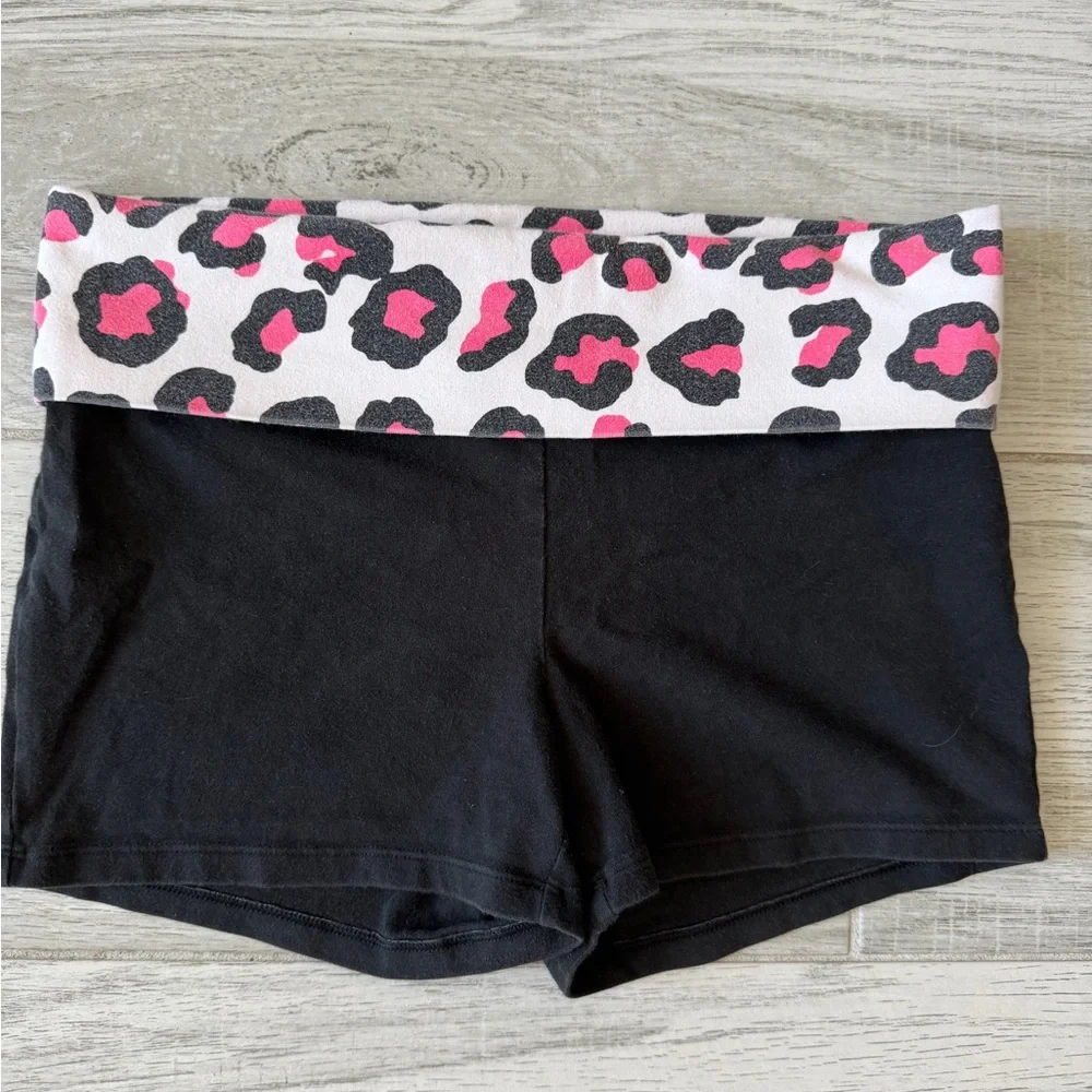 PINK Victoria's Secret White Leggings with Pink & Black Leopard Print - Picture 2 of 5